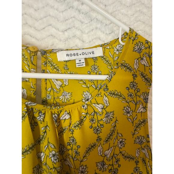 BN #9 Rose & Olive Sleeveless Floral Ruffle Hem Blouse – Size M - Picture 6 of 6